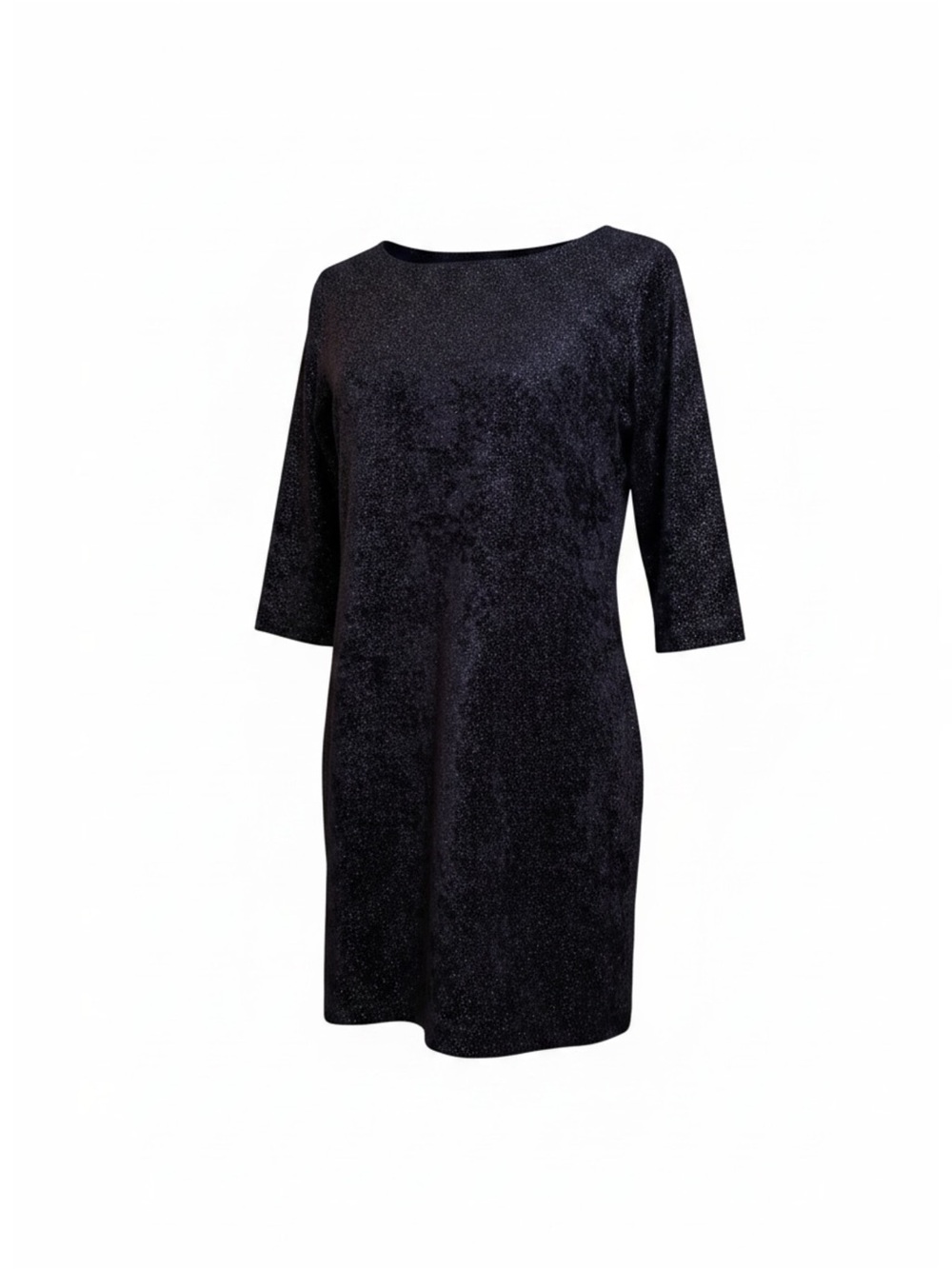 Elegant Dark Blue Sparkle Shift Dress - Pull On, Women's